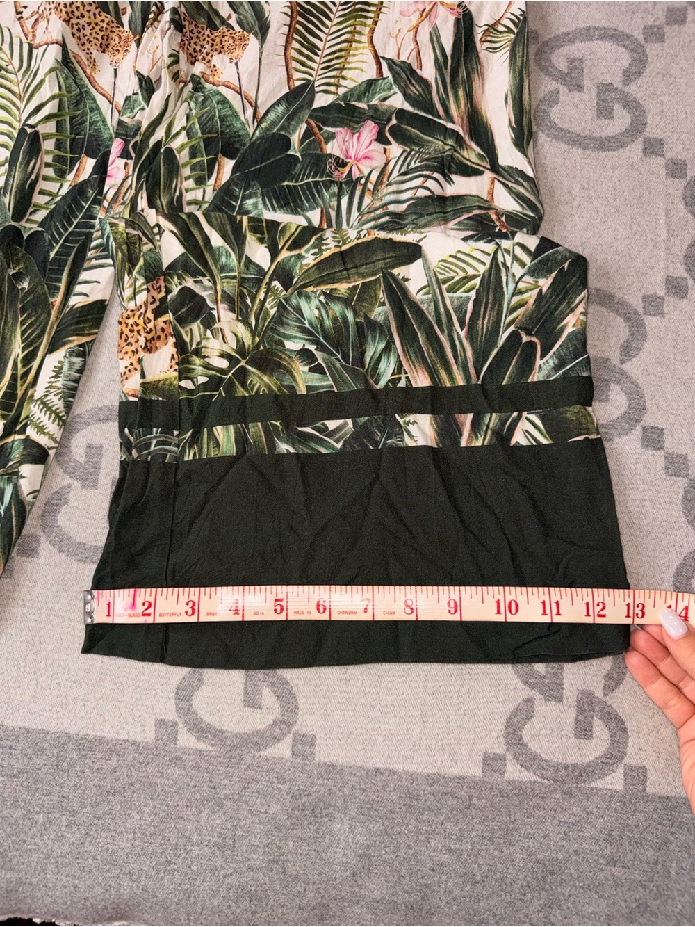 H&M Tropical Print Wide-Leg Pants - White/Green - Picture 4 of 12
